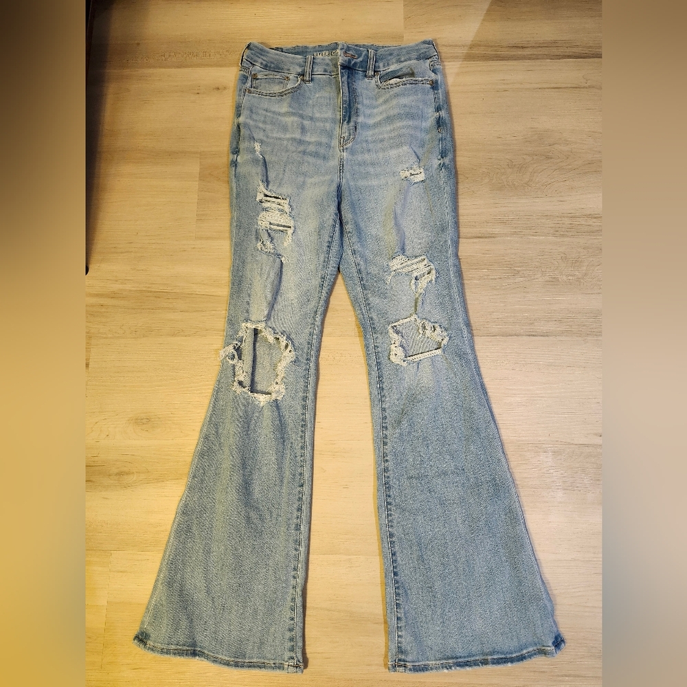 American Eagle Outfitters Blue Flare Denim Jeans